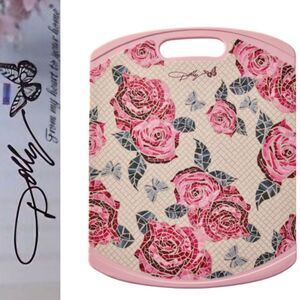 Dolly Parton Rose Pattern Cutting Board